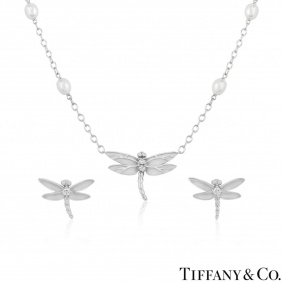 Tiffany & Co. White Gold Diamond Dragonfly Suite